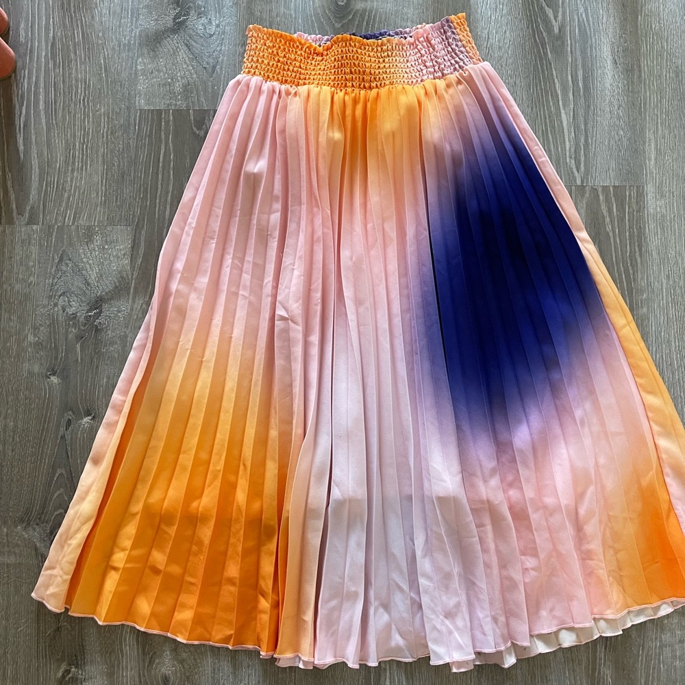 Colorful elastic hombre effect skirt